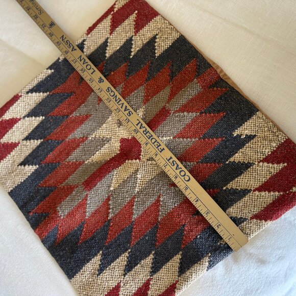 Kilim 18x18 Jute Throw Pillow Cover - Picture 5 of 7
